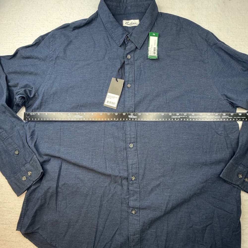 California Shirt Co Mens XXL Navy Blue‎ Cotton Button Down Shirt stitch fix nwt - Picture 4 of 9